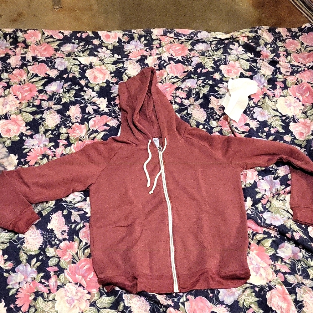 Alternative Maroon zip-up hoodie